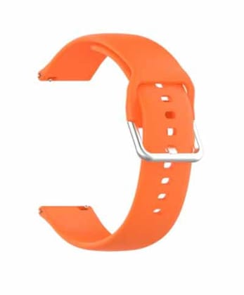 Orange Plain Silicone Strap With Stainless steel Buckle For Smart Watch (22mm)-HONOR MagicWatch 2 46mm