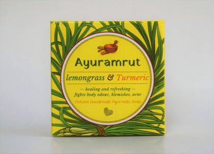 Ayuramrut Lemongrass and Turmeric Natural Handmade Ayurvedic Soap