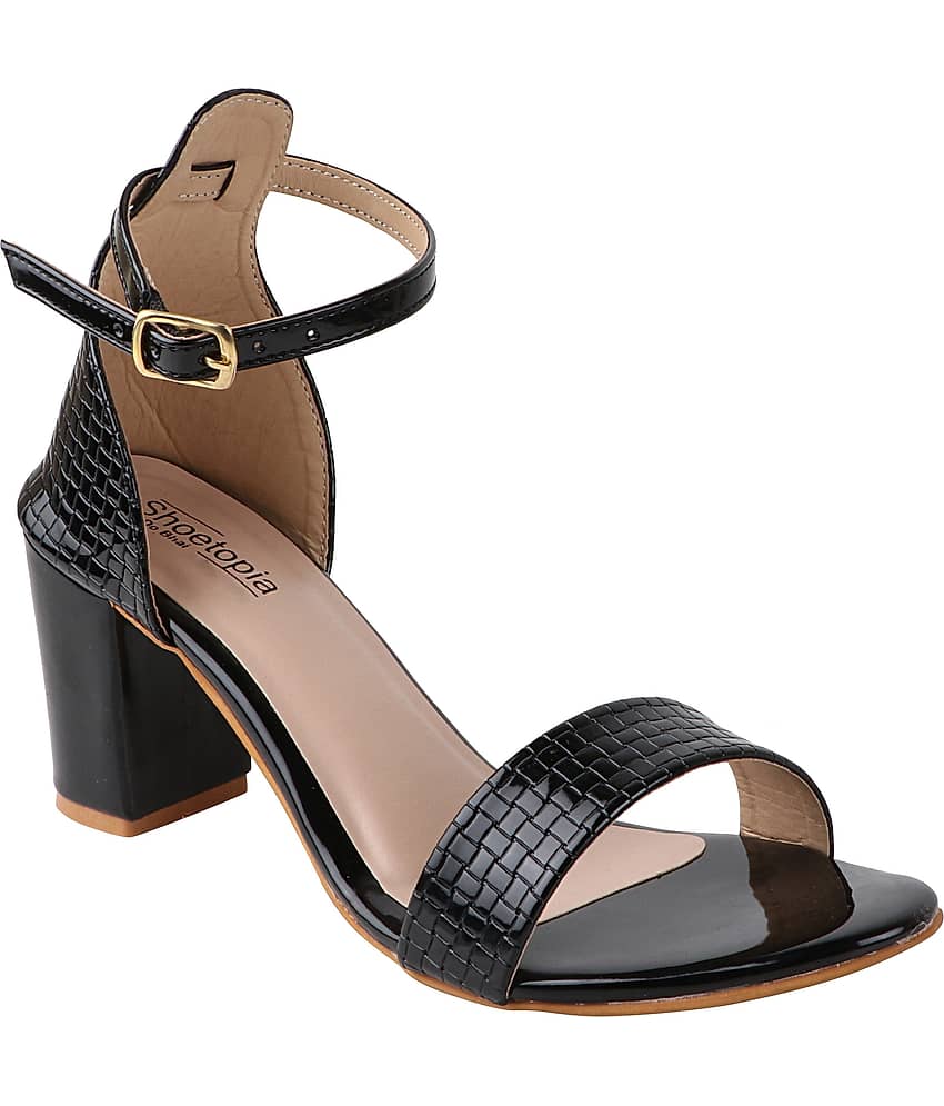 Shoetopia - Black Women's Sandal Heels