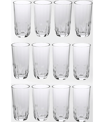 Somil Party Glass/Beer Mug Glass Plain Water Glass 350 ml ( Pack of 12 ) Transparent