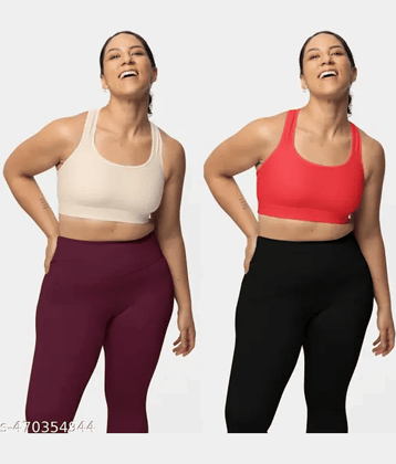 LOVE LONDON Grey Cotton Blend Non Padded Women's Sports Bra ( Pack of 1 )