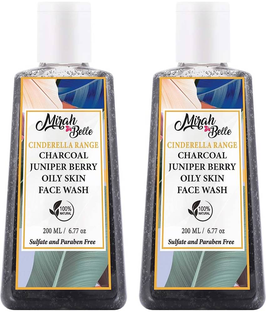 Mirah Belle Charcoal-Juniper Berry Oily Skin- SLS, Paraben, GMO-Free Face Wash 200 mL