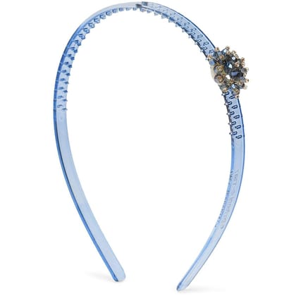 Women Blue Beaded Hairband