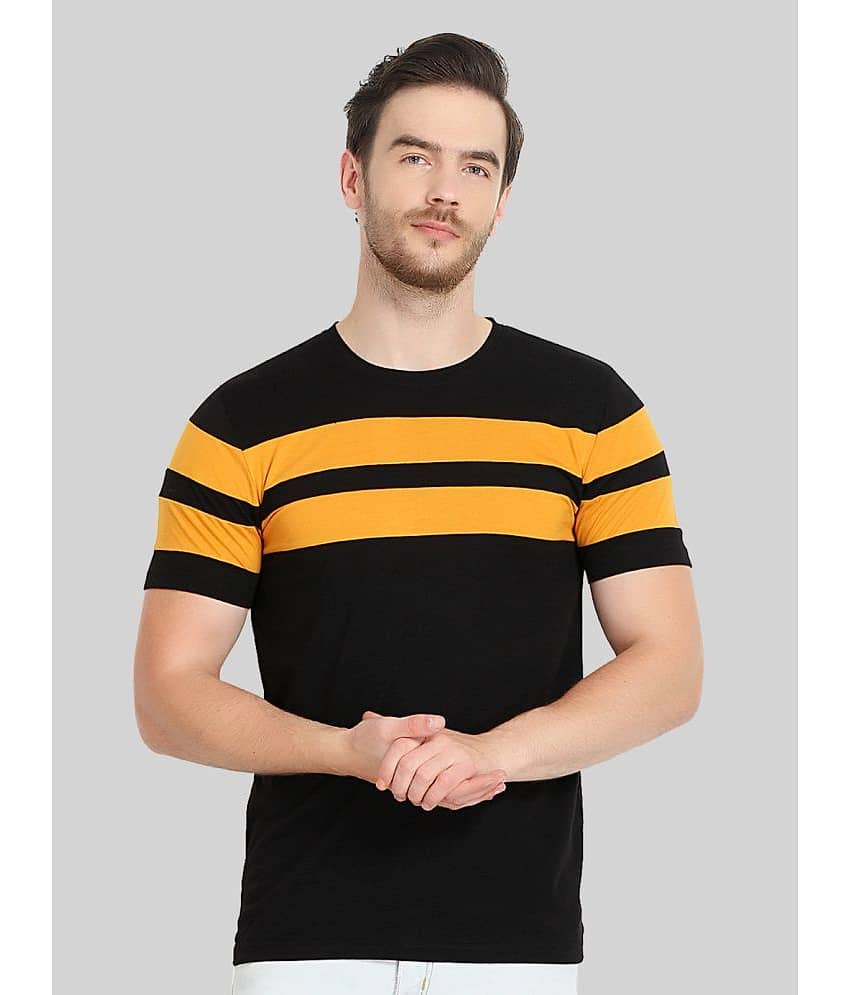 OXRYZER Pack of 1 Cotton Regular Fit Men's T-Shirt ( Black )