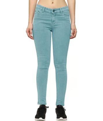 JB JUST BLACK - Green Cotton Blend Slim Fit Women's Jeans ( Pack of 1 )
