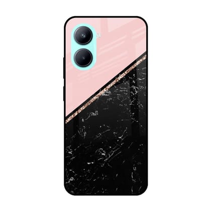 Marble Texture Pink Glass Case For Realme C33