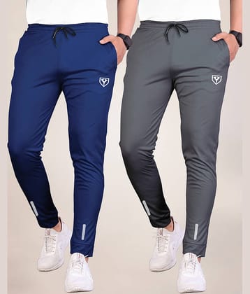 Septem Black Polyester Men's Joggers ( Pack of 2 )