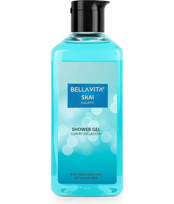 BELLAVITA Skai Aquatic Body Wash 250ml Refreshing Shower Gel for Men and Women | Deep Cleansing, Hydrating and Moisturising Skin with Aloe Vera