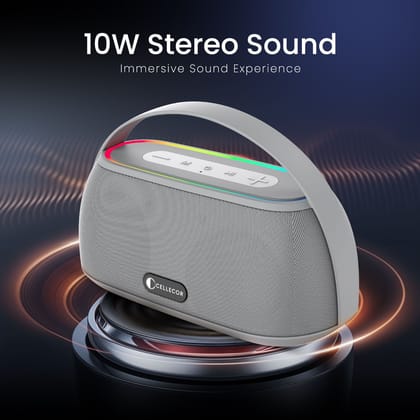 Cellecor CLB-60 | 10 Hr Playtime | BT-v5.3 | 2600mAH | Water Resistant 10 W Bluetooth Speaker-grey