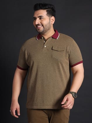 Men Plus Size Shanghai Jacquard Polo Tshirt - 5XL