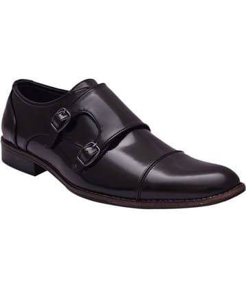 Sir Corbett Monk Strap Artificial Leather Black Formal Shoes