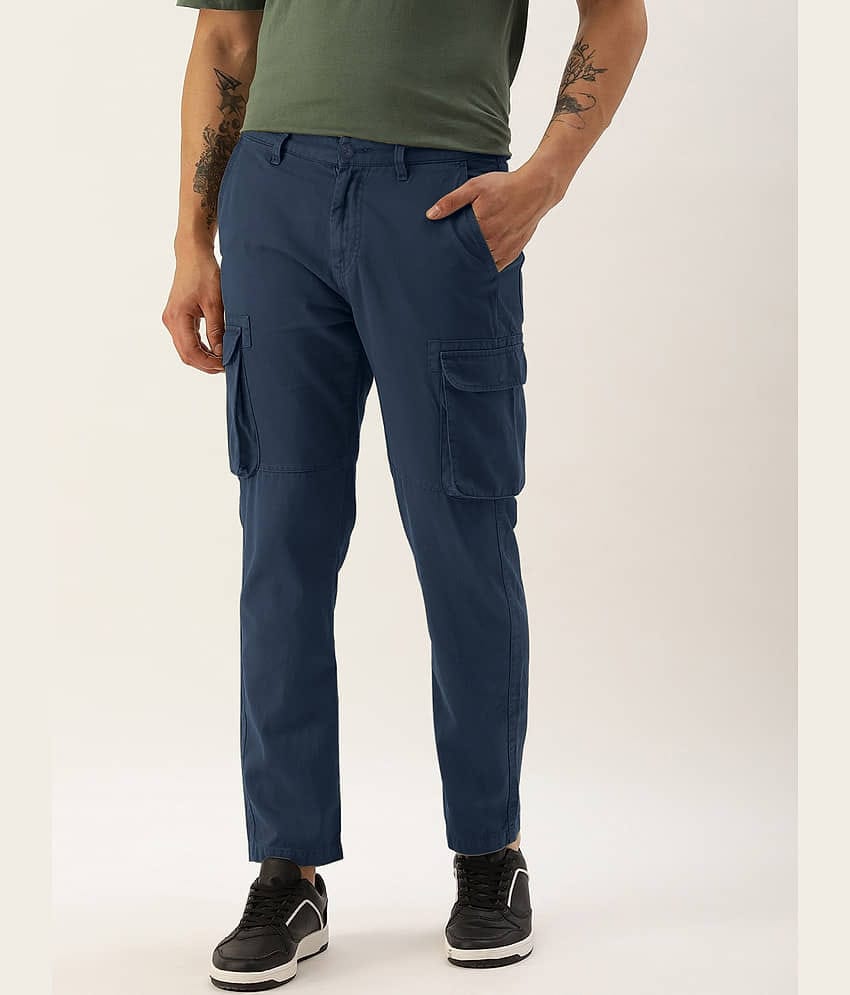 IVOC Men Regular Fit Mid-Rise Pure Cotton Cargos Trousers
