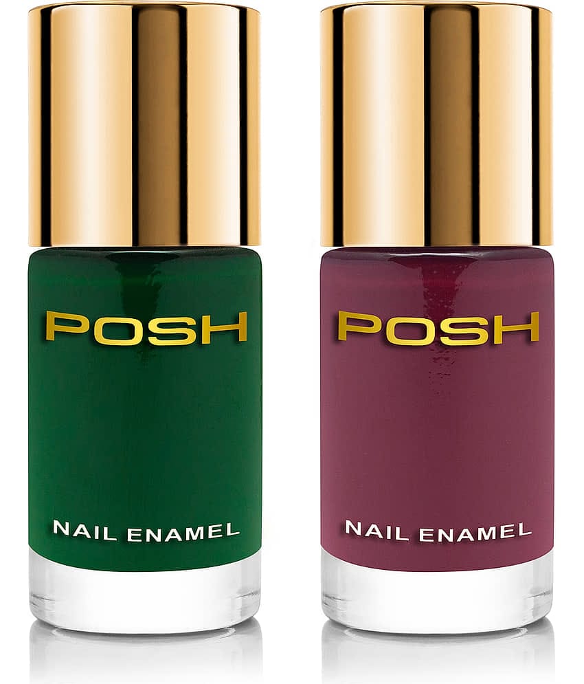 Posh - Multicolor Glossy Nail Polish ( Pack of 2 )