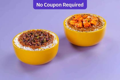 1+1 Rice Bowls at 144 each (Veg) (Serves 2) 1+1 Rice Bowls at 144 each (Veg) (Serves 2)