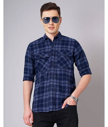 Paul Street - Blue 100% Cotton Slim Fit Men's Casual Shirt ( Pack of 1 )