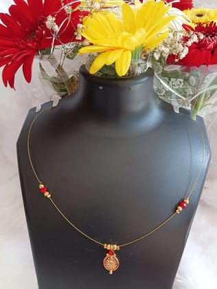 Lakshmi coin pendant invisible necklace