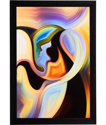 eCraftIndia Multicoloured Abstract Image Framed Wall Painting