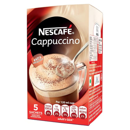 Nescafe Cappuccino Instant Coffee Premix, 5 Sachets X 20G Nescafe Cappuccino Instant Coffee Premix, 5 Sachets X 20G