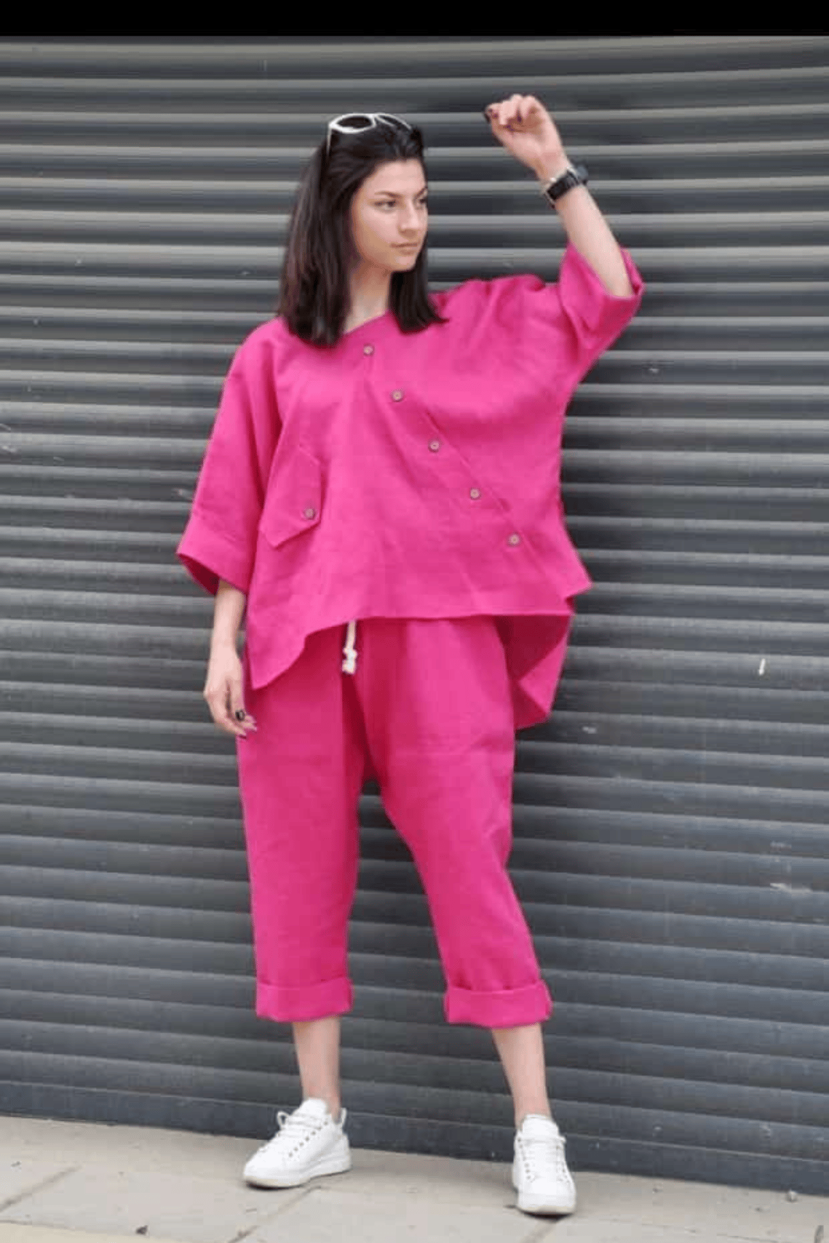 Fuchsia Cotton Coord Set-M