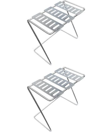JISUN - Silver Stainless Steel Cutlery Holder ( Pack of 2 )