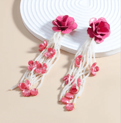 Rosette Tassel Chandeliers-White