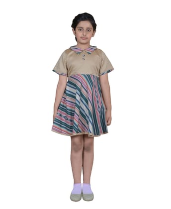 DE CHEVALERiE en Rouge - Champagne Canary Frock - Beige  4- 5 Years