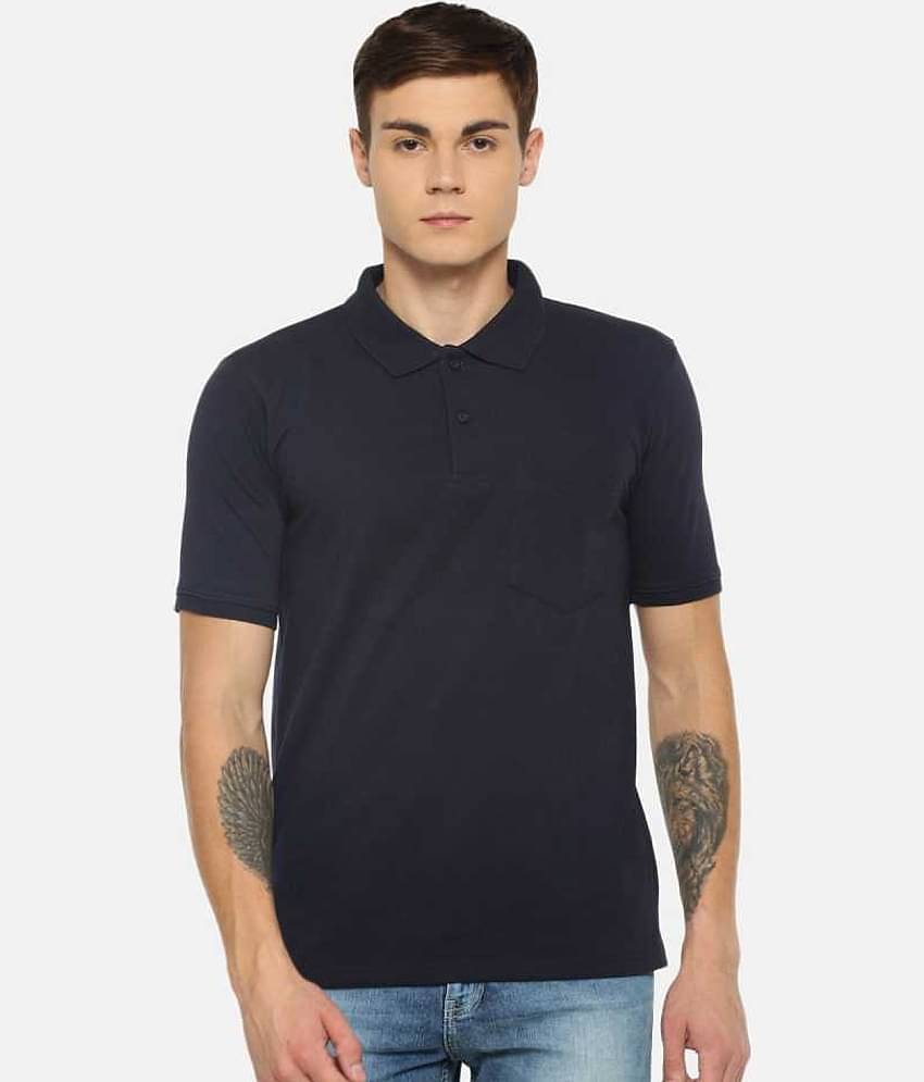 Dollar Cotton Blend Brown Solids Polo T-Shirt