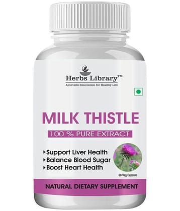 Herbs Library Milk Thistle Extract for Liver Detox & Good Liver Health 60 Capsules (Pack of 1)