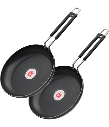 LAZYWINDOW Fry Pan Iron No Coating Fry Pan ( Pack of 2 )