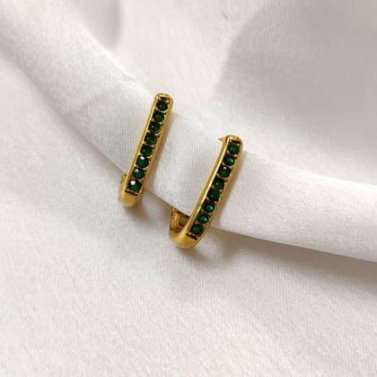 Emerald Hoop Earrings