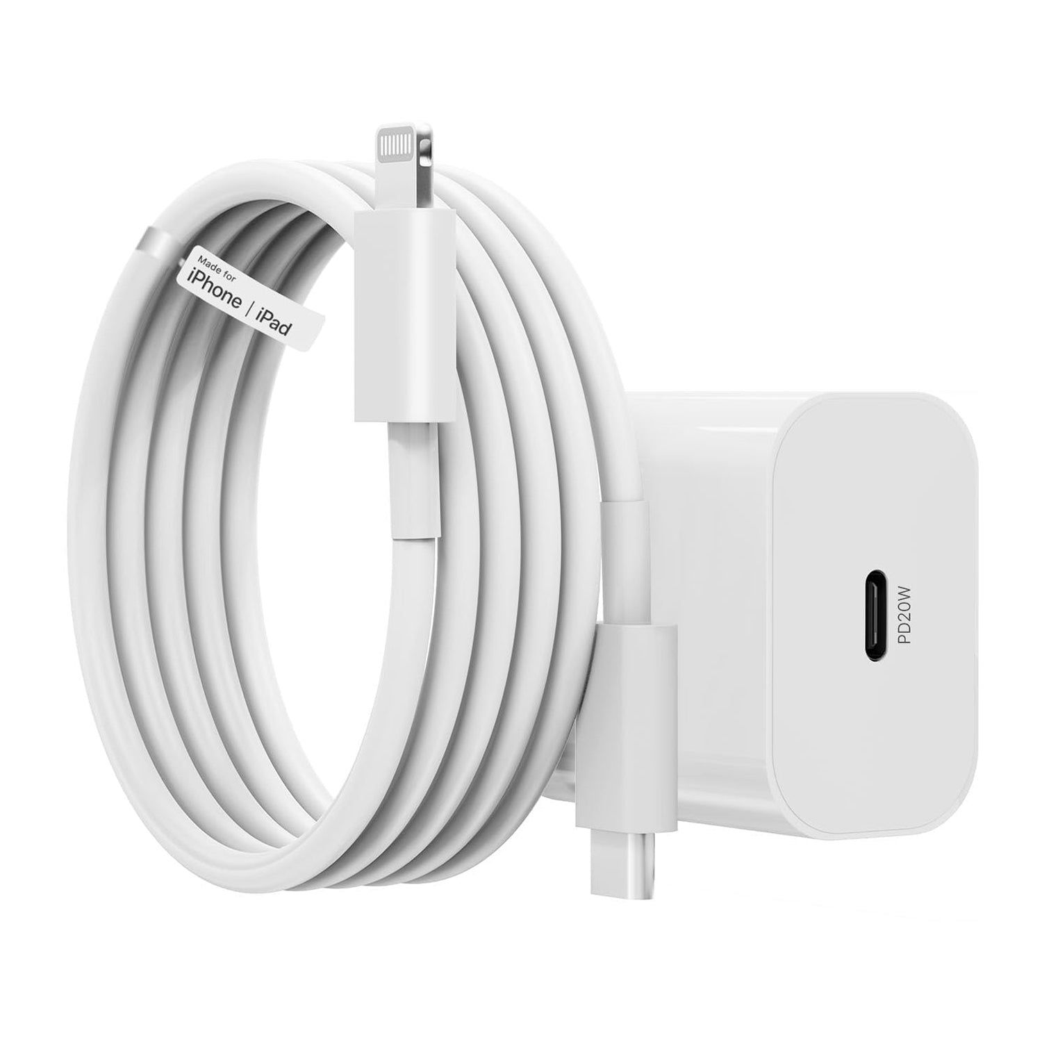 Original 20W iPhone Charger + Type C to Lightning [Apple MFi Certified] Cable Combo | (5X Speed)