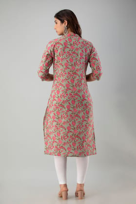 Rekha fashion_Stylish Rose Printed Cotton  Graceful Kurti