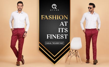 Regular Fit Men Maroon Trousers