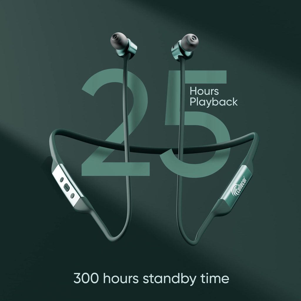 CELLECOR BT-1 Waterproof Wireless Headphone with 25 Hours Playback time in 45 Minutes Charging, Bluetooth V5.0, Voice assitance and Noise cancelation with inbuilt mic