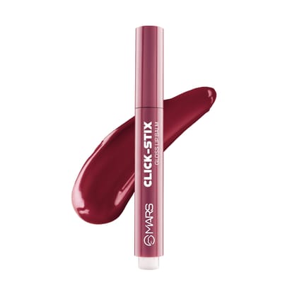 MARS Click Stix Gloss Lip Balm (2.0 gm) (03-BERRY JAM) | High Pigmented | Ultra-Glossy Finish | Non-Sticky | Hydration | Enriched with Cocoa Butter MARS Click Stix Gloss Lip Balm (2.0 gm) (03-BERRY JAM) | High Pigmented | Ultra-Glossy Finish | Non-Sticky