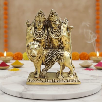 Brass Chamunda Devi Idol Statue for Home Temple & Pooja Room, Height : 6 Inch (BSMAS1933 F)