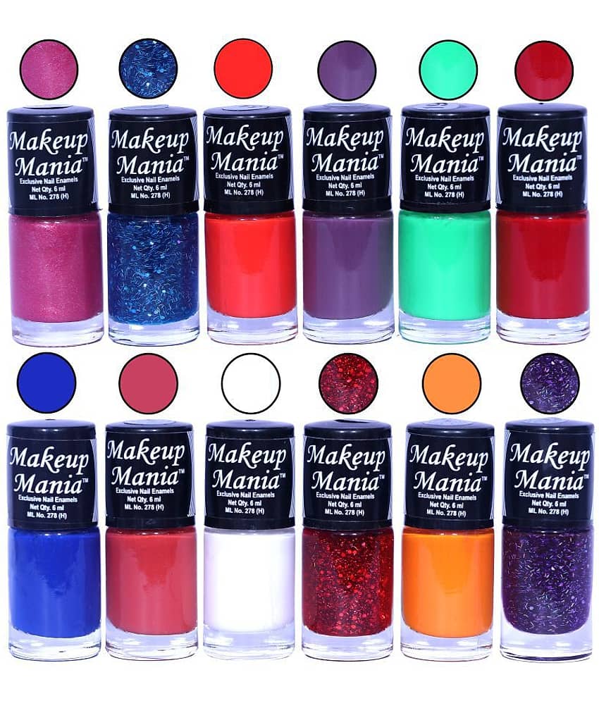 Makeup Mania Nail Polish Set of 12 Pcs, Nail Paint of 6ml each x 12 Pcs, MultiColor Combo Set No.141