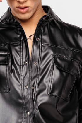 Black Leather Men's Jacket XS