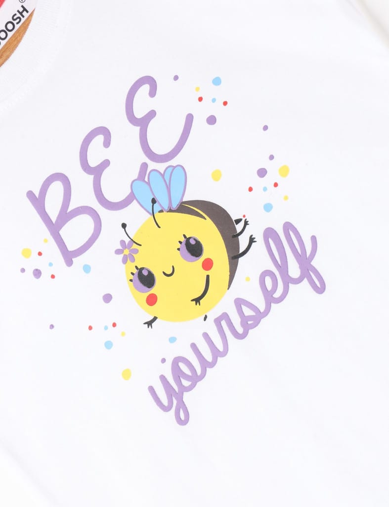 Modern Kids Girls T shirt Cotton White Honeybee 2025 at ShopCircuit | ONDC