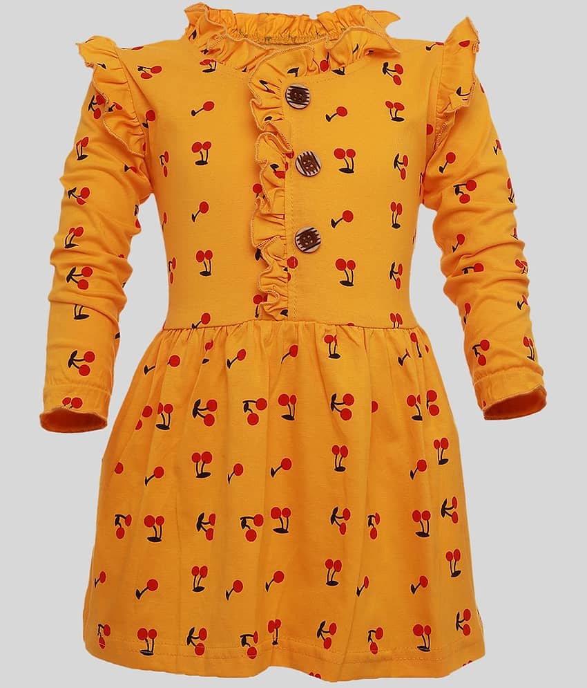 CATCUB Pack of 1 Baby Girls Cotton Frock ( Yellow )
