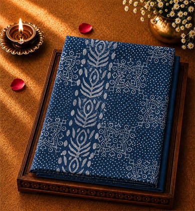  Handblock Printed Batik Cotton Saree