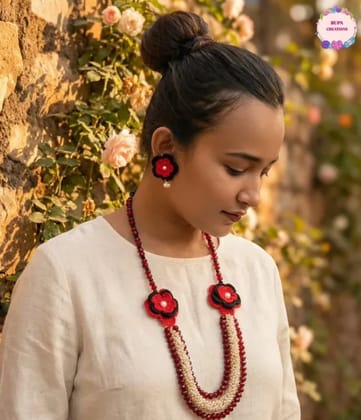 crochet traditional necklace set