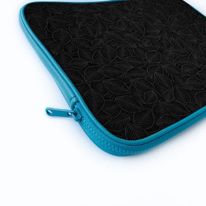 "Leafy Black" Laptop Sleeves: Bold Modern Design for Every Size-16" / Blue