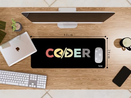 "CODER: IT PERSON" Gaming Mousepad- Elevate Your Gaming Experience-Medium (28CM X 60CM) / Plane