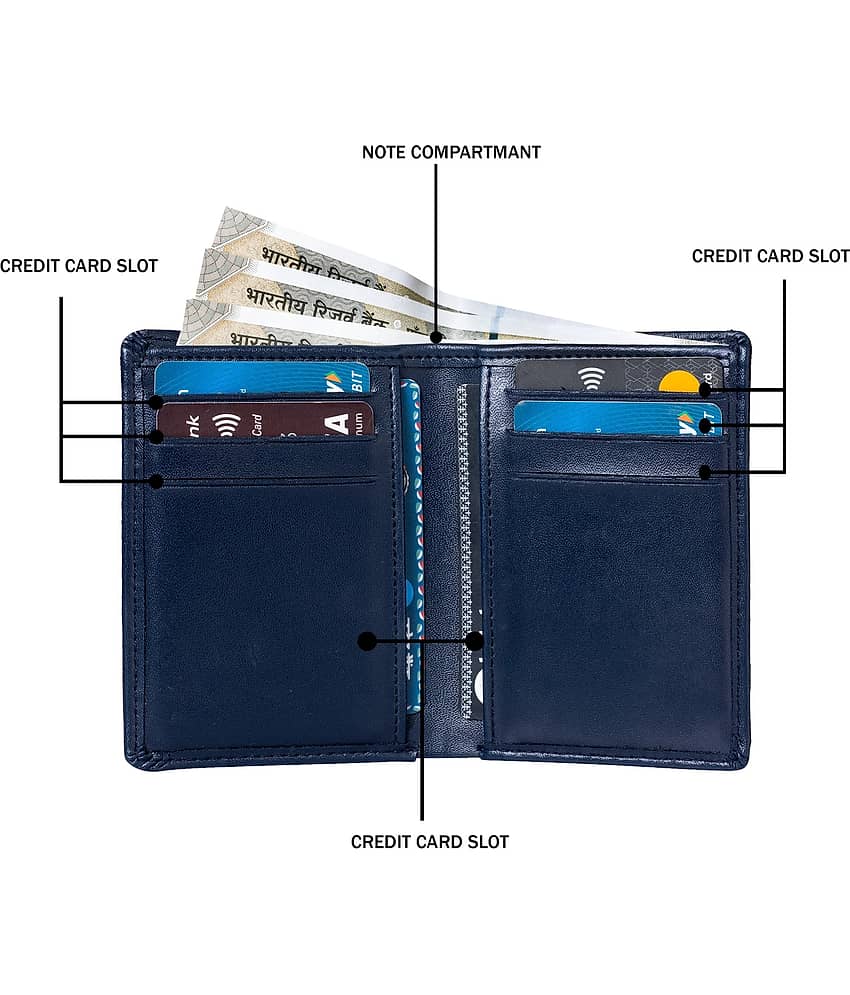 HIDEFLIX Blue PU Men's Regular Wallet ( Pack of 1 )