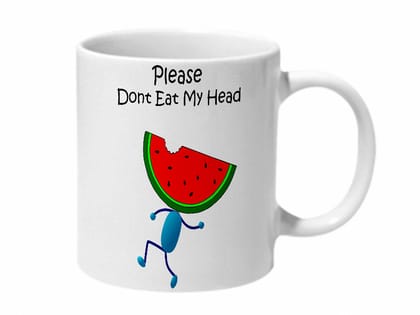 Multicolor Please Dont Eat My Head Ceramic Mug