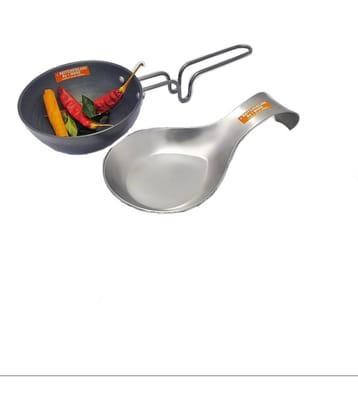 iWARE Hard Anodized Stainless Steel Tadka Pan Heavy Bottom without Lid 12 cm Diameter 0.5 Ltr