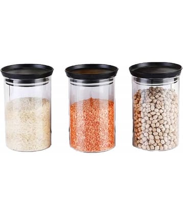 Analog kitchenware - Plastic Black Food Container ( Set of 3 - 900 )