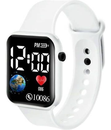 PIRASO White Silicon Digital Men's Watch