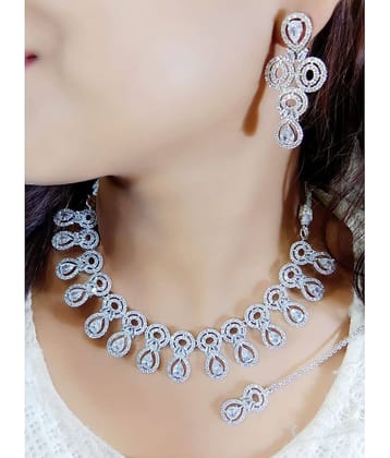 Ladymania Pink Alloy Necklace Set ( Pack of 1 )